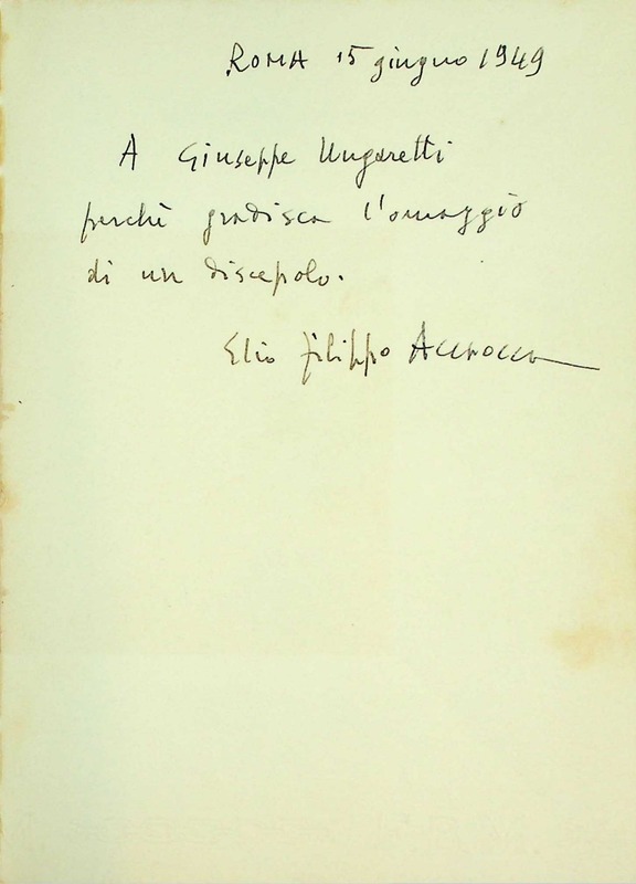 Dedica di Elio Filippo Accrocca